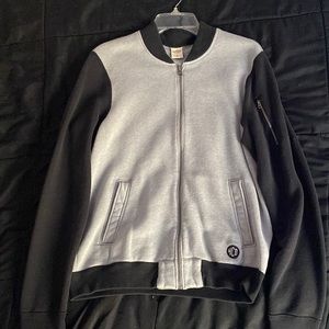 Grey and Black Hollister Jacket